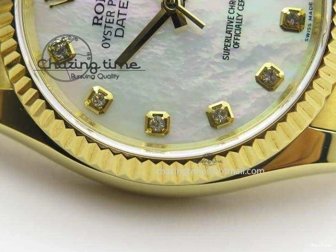 MiroTime 0106 DateJust 36mm Wrapped YG BP-Maker Best Edition White MOP Dial On Wrapped YG Bracelet ETA Bright 3835